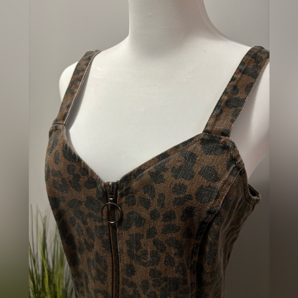 She + Sky denim Leopard print dress